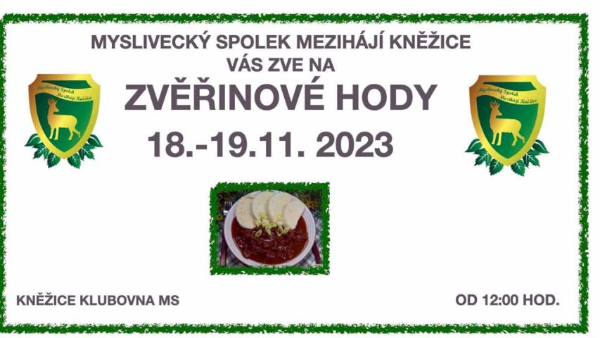 Zvěřinové hody 18. - 19.11. 2023